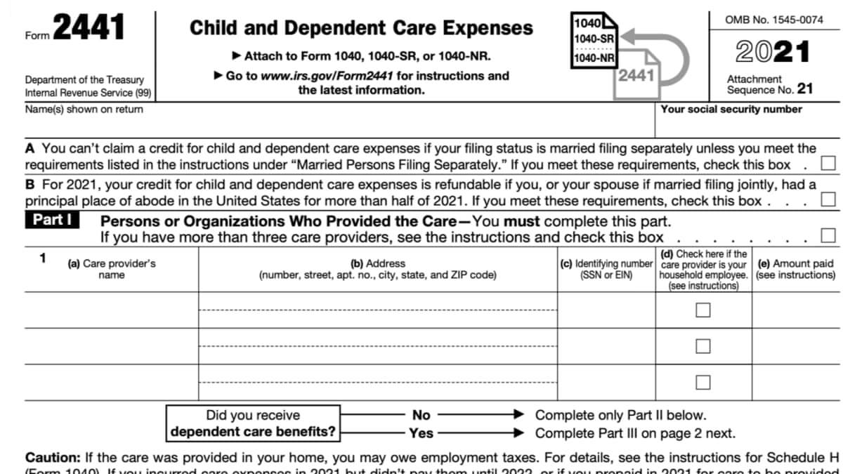 2441 Form 2441 form 2022