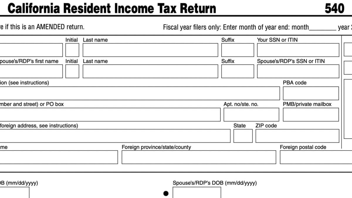 California FTB Form 540
