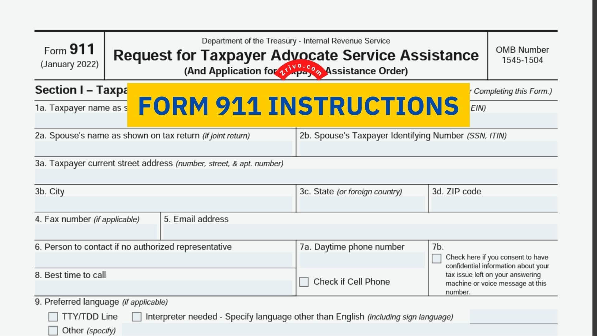 Form 911 Instructions 1 Form-911-Instructions-Zrivo-Cover-1
