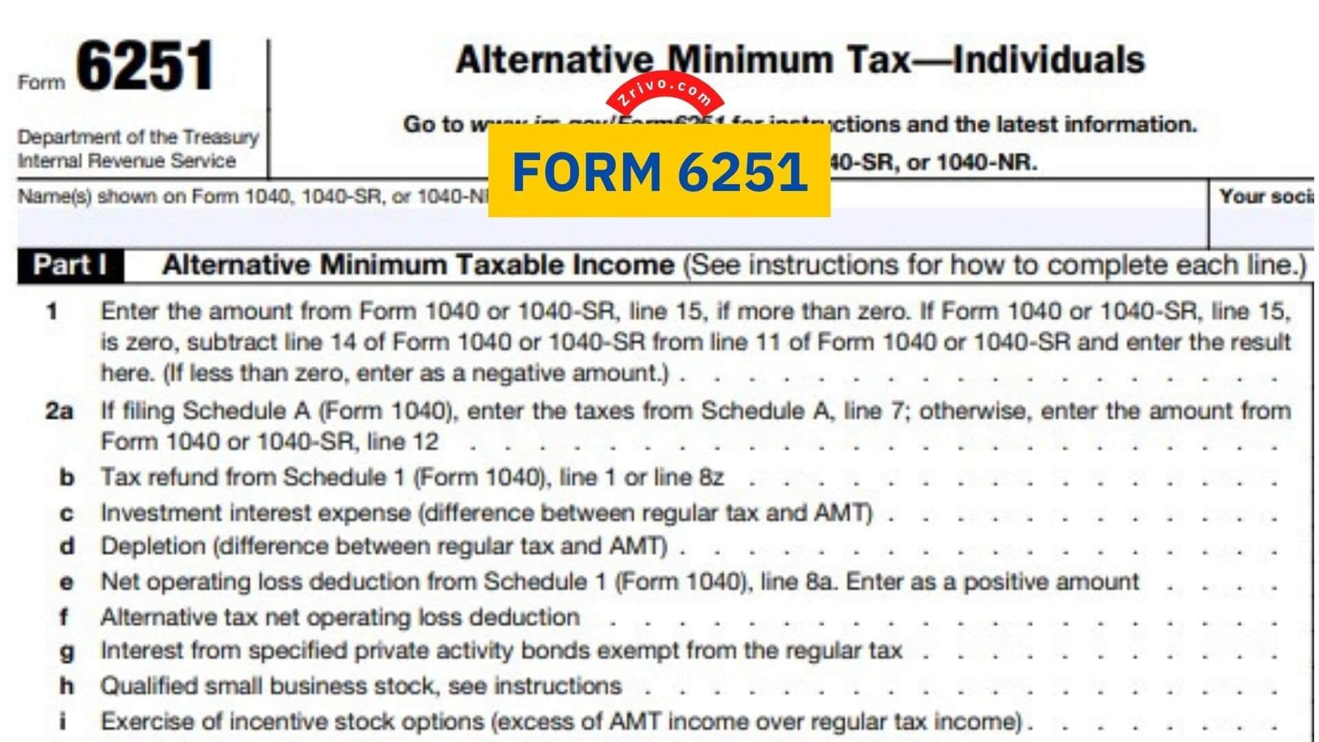Form 6251 Form 6251