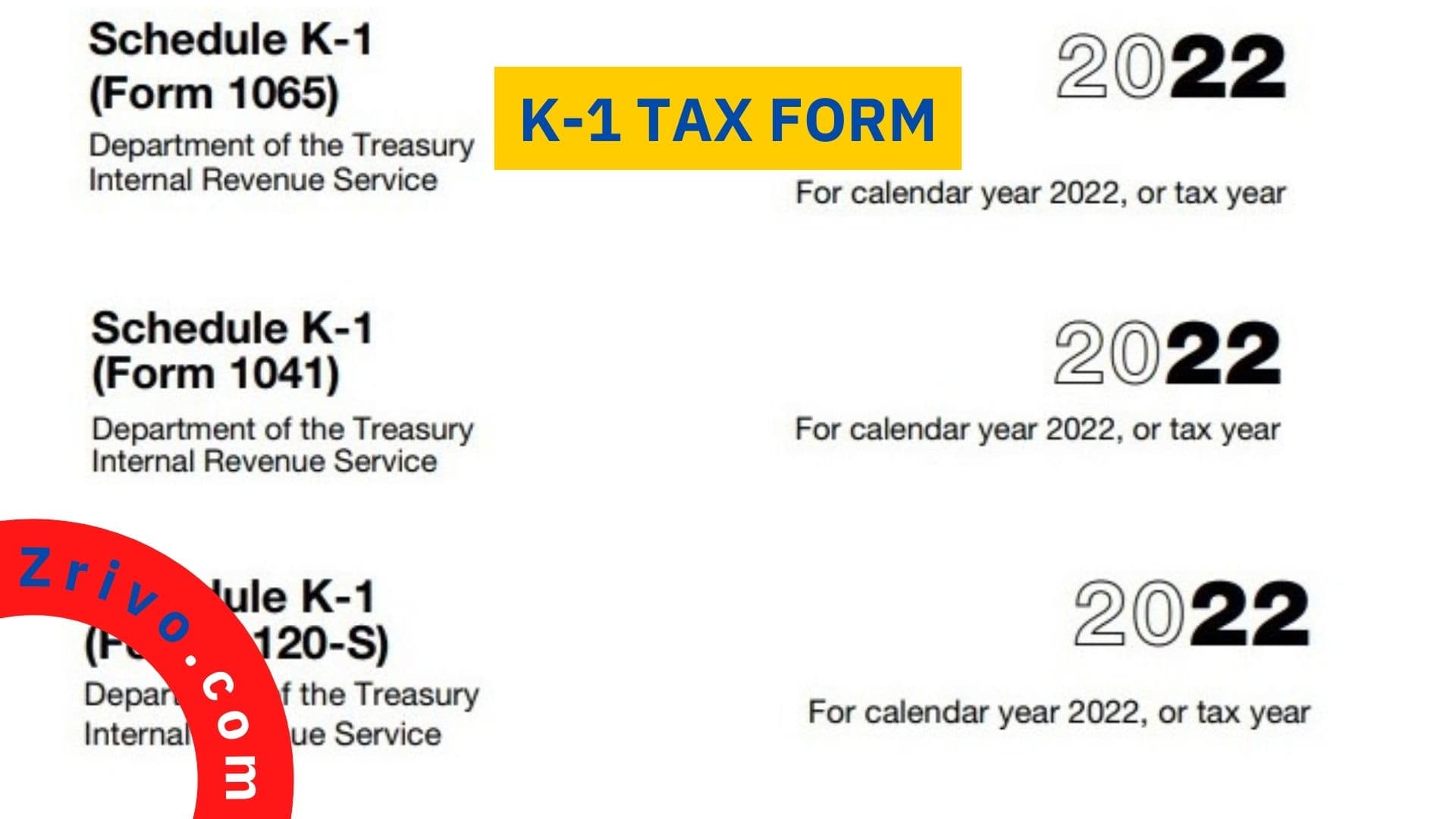 K-1 Tax Form K-1 Tax Form