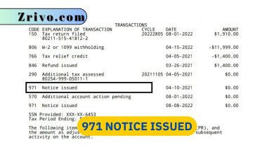 971 Notice Issued 971 Notice Issued