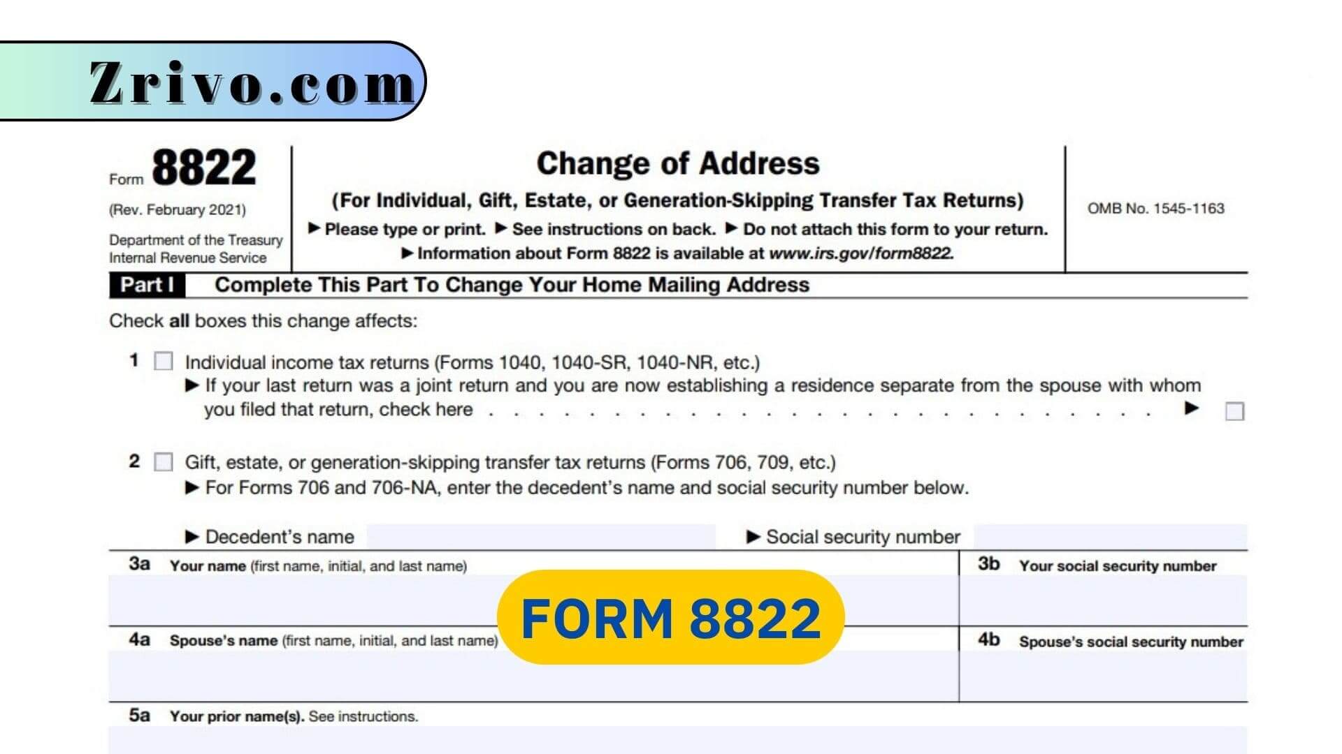 Form 8822 Form 8822