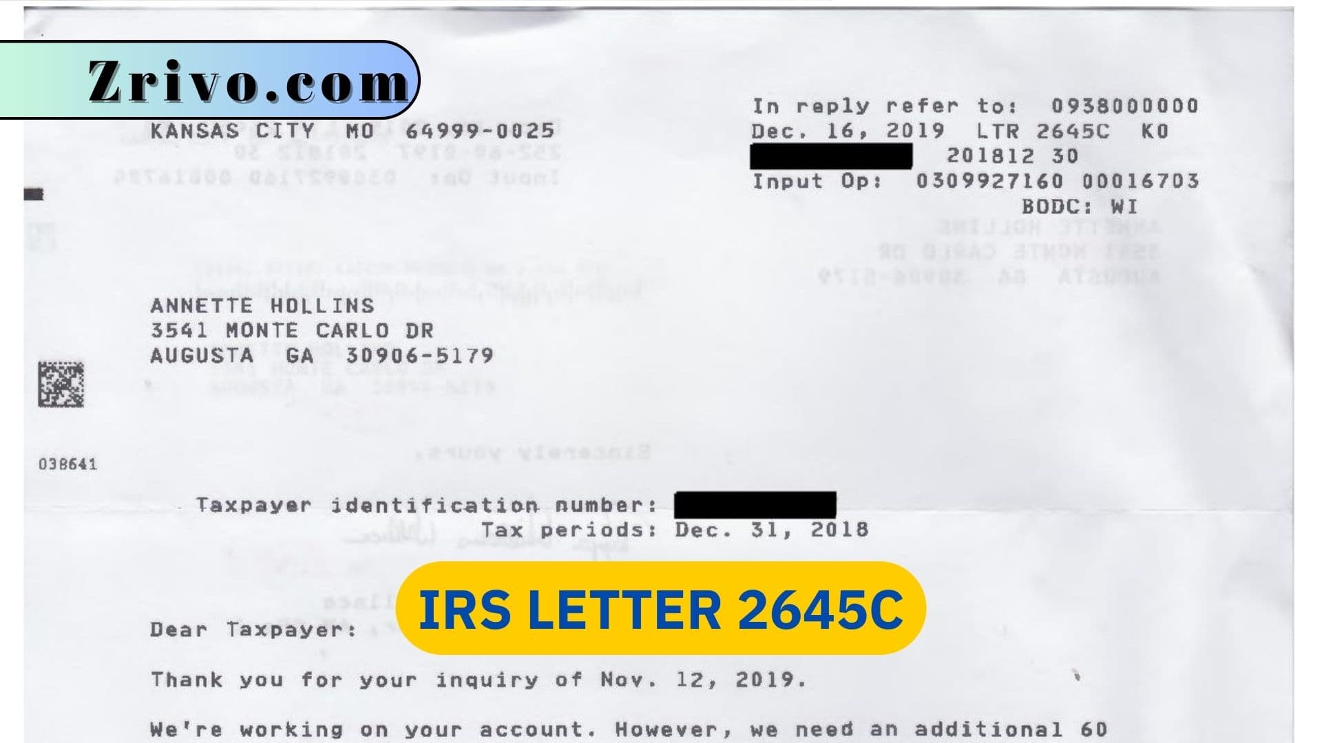 IRS Letters - Quick Taxus