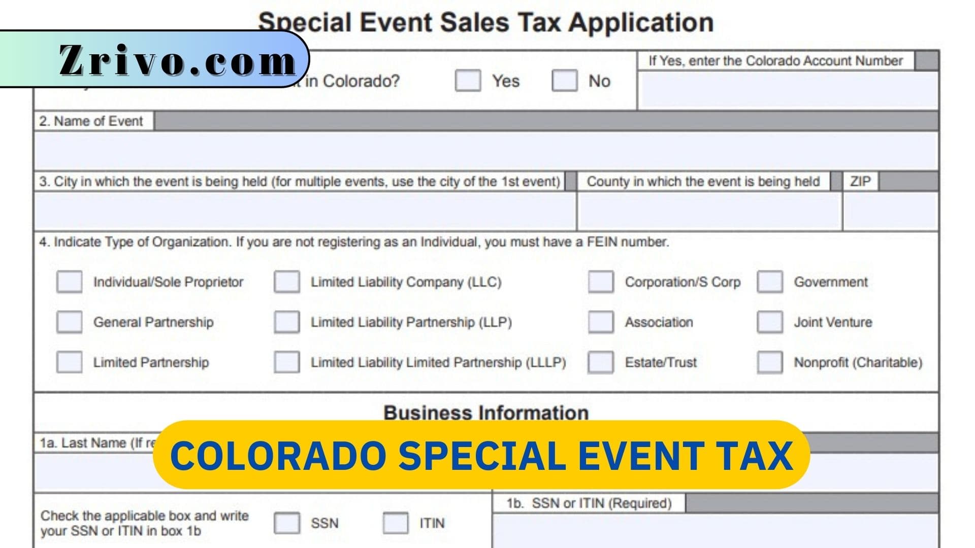 Colorado Special Event Tax Colorado Special Event Tax