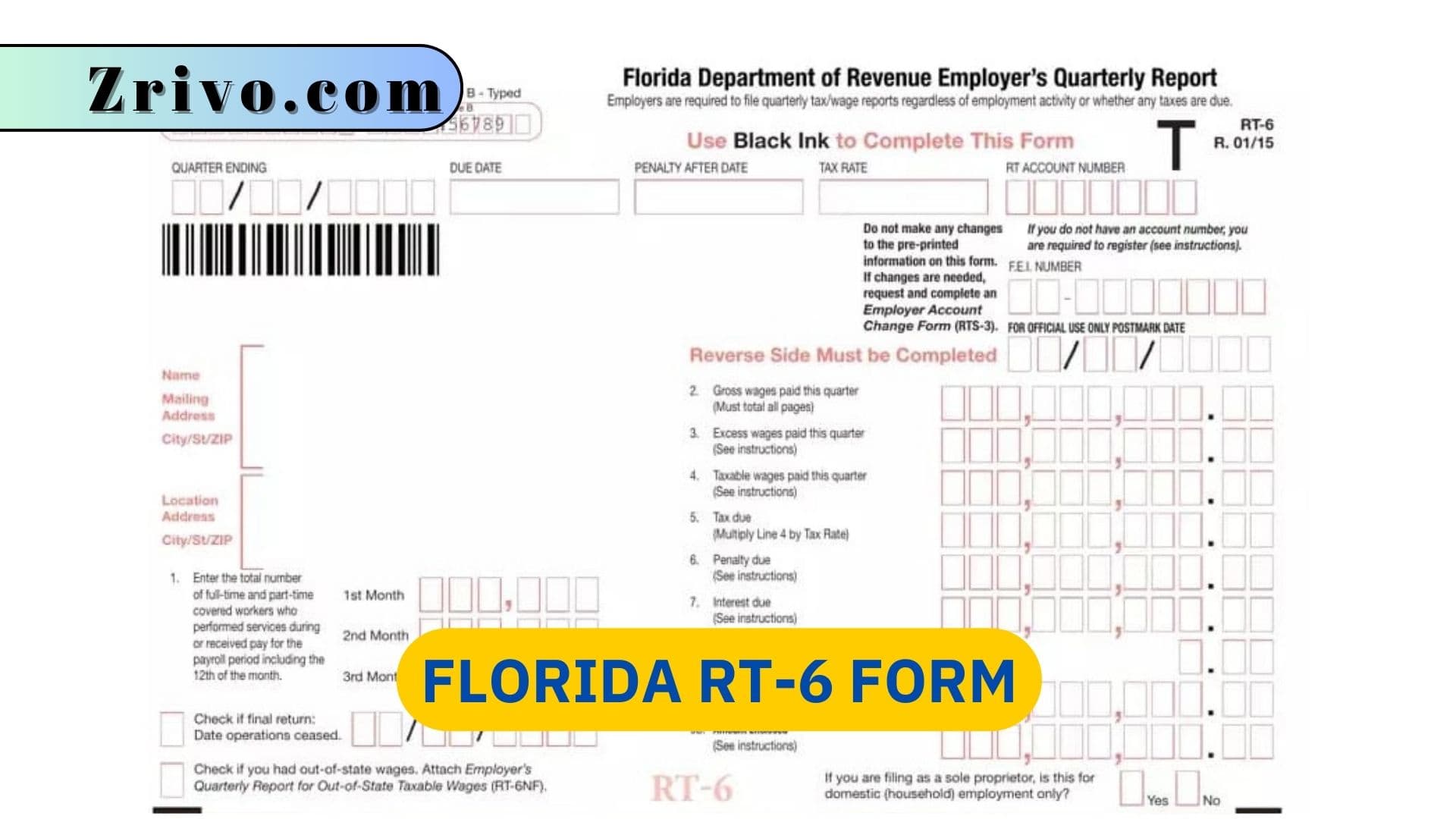 Florida RT-6 Form Florida RT-6 Form